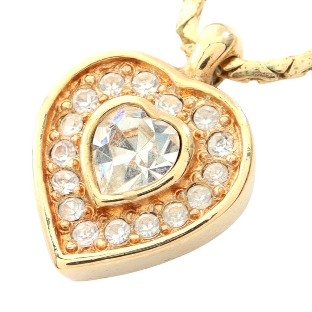 Dior Heart Stone Rhinestone Necklace - Picture 1 of 6